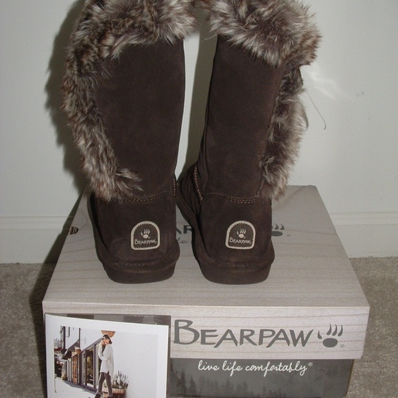 Bearpaw Boots Tabatha Faux Fox Fur Trim 